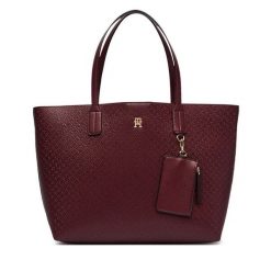 Torebka Tommy Hilfiger. Czerwone torebki klasyczne damskie Tommy Hilfiger, bez wzorów, bez dodatków. Za 699.99 zł.