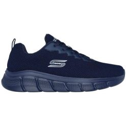 Buty sportowe męskie Skechers Bobs B Flex Chill. Niebieskie buty sportowe na co dzień męskie Skechers, z materiału, bez zapięcia, trekkingowe. Za 276.00 zł.
