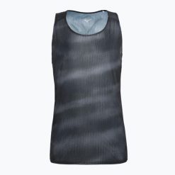 Koszulka do biegania męska Mizuno DryAeroFlow Graphic Tank. Czarne t-shirty sportowe męskie Mizuno, l, z materiału, bez ramiączek, do biegania. Za 119.99 zł.