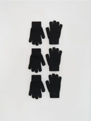 Klasyczne rękawiczki 3 pack - czarny. Czarne rękawiczki dziecięce Reserved, bez ramiączek. Za 35.99 zł.