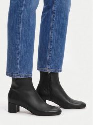 GINO ROSSI Botki C-TS6317-01 Czarny. Czarne botki damskie Gino Rossi, ze skóry, bez obcasa, na słupku, bez zapięcia. Za 349.99 zł.
