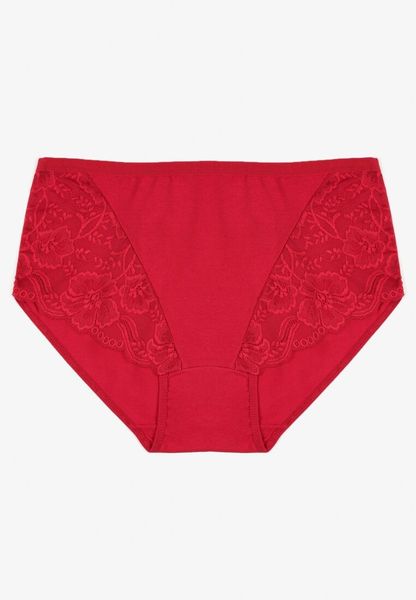 Bordowe Bawełniane Majtki Figi z Koronką Idiana. Czerwone figi damskie Born2be, l, bez wzorów, z bawełny. Za 9.99 zł.