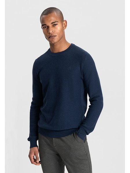 DSTREZZED Sweter w kolorze granatowym rozmiar: L. Niebieskie swetry męskie DSTREZZED, l, bez wzorów, bez kołnierzyka. Za 187.52 zł.