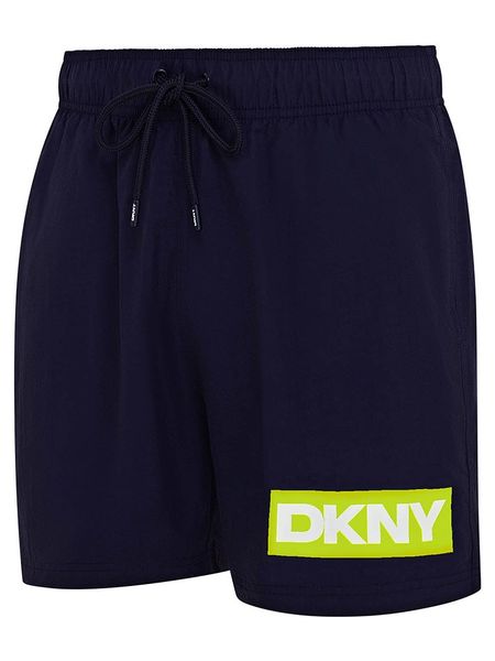 DKNY Szorty kąpielowe w kolorze granatowym rozmiar: L. Niebieskie szorty sportowe męskie DKNY, l, z materiału, outdoorowe. Za 114.17 zł.