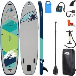 Deska SUP allround ADULT F2 STRATO 11'5 z pompką elektryczną i torbą. Niebieskie torebki klasyczne damskie F2, bez wzorów, bez dodatków. W wyprzedaży za 1,399.00 zł.