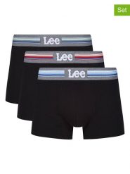 LEE Underwear Bokserki (3 pary) "Moyes" w kolorze czarnym rozmiar: M. Czarne bokserki męskie LEE Underwear, bez wzorów. Za 70.45 zł.