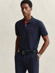 Gant koszulka polo Mężczyźni Bawełna niebieski, M. Niebieskie koszulki polo męskie Gant, m, bez wzorów, z bawełny, bez ramiączek. Za 279.95 zł.