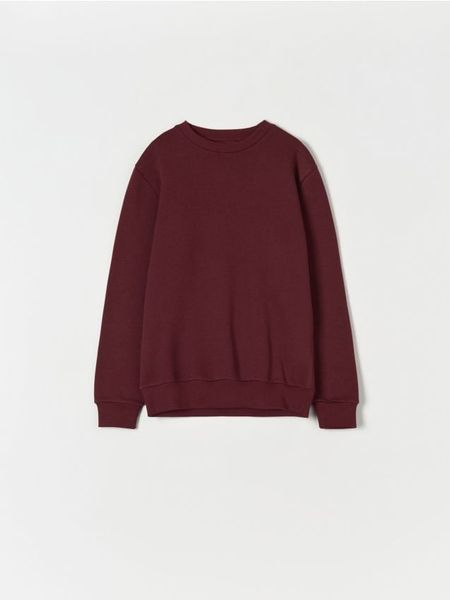 Bluza - bordowy. Czerwone bluzy bez kaptura męskie Sinsay, l, z bawełny. Za 29.99 zł.