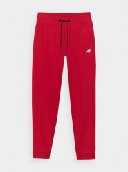 4F Spodnie dresowe joggery męskie - czerwone L. Czerwone spodnie dresowe męskie 4f, bez wzorów, z bawełny. Za 149.99 zł.