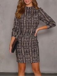 Milan Kiss Sukienka w kolorze brązowo-czarnym rozmiar: L. Brązowe sukienki damskie Milan Kiss, l, bez wzorów, bez kołnierzyka, bez ramiączek, mini. Za 152.99 zł.