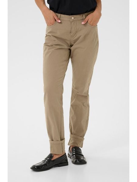 Kaffe Spodnie w kolorze beżowym rozmiar: W27/L32. Brązowe spodnie materiałowe damskie Kaffe, z aplikacjami, z materiału, klasyczne. Za 113.99 zł.