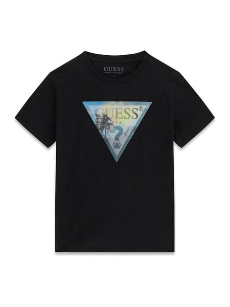 Guess T-Shirt L6GI25 K8HM4 Czarny Regular Fit. Czarne t-shirty chłopięce Guess, z aplikacjami, z bawełny, bez ramiączek. Za 114.99 zł.