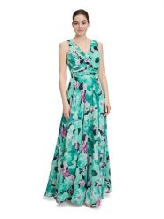 Vera Mont Sukienka w kolorze zielono-granatowym rozmiar: 38. Niebieskie sukienki damskie Vera Mont, bez wzorów, bez kołnierzyka, bez ramiączek, maxi. Za 404.99 zł.