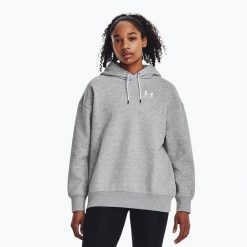 Bluza Under Armour Unstoppable Fleece HZ. Szare bluzy bez kaptura damskie Under Armour, bez wzorów, bez ramiączek, bez kaptura. Za 199.99 zł.