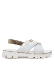 TWINSET Sandały 251GCJ044 S Biały. Białe sandały dziewczęce Twinset, ze skóry, bez zapięcia. Za 529.99 zł.