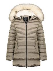 Maison Montaigne Parka "Destimai" w kolorze szarobrązowym rozmiar: XXL. Brązowe parki damskie Maison Montaigne, xxl, z aplikacjami. Za 224.52 zł.