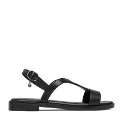 Sandały Lasocki. Czarne sandały damskie Lasocki, bez wzorów, bez obcasa, na płaskiej podeszwie. Za 129.99 zł.