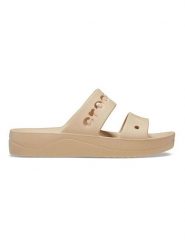 Crocs Klapki w kolorze beżowym rozmiar: 39/40. Brązowe klapki damskie Crocs, bez wzorów, bez obcasa. Za 110.81 zł.