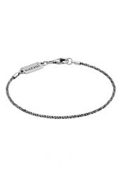 KUZZOI Męski łańcuszek sznurkowy Twisted Basic Elegant w oksydowanym srebrze 925 Sterling Silver Biżuteria męska 1 ct Męskie. Szara biżuteria dla mężczyzn KUZZOI, srebrne. Za 233.99 zł.