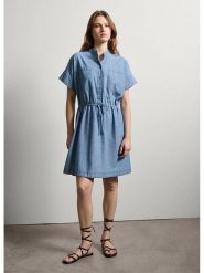 STEFANEL Sukienka w kolorze błękitnym rozmiar: M. Niebieskie sukienki damskie Stefanel, na co dzień, m, bez wzorów, z bawełny, bez kołnierzyka, bez ramiączek, midi, proste. Za 173.99 zł.
