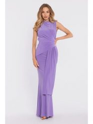 Made of emotion Sukienka w kolorze fioletowym rozmiar: XL. Różowe sukienki damskie Made Of Emotion, xl, bez wzorów, bez kołnierzyka, bez ramiączek, maxi, kopertowe. Za 254.99 zł.