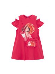 Mayoral Sukienka letnia 3941 Czerwony Regular Fit. Czerwone sukienki dziewczęce Mayoral, na lato, bez wzorów, z bawełny, bez ramiączek. Za 149.99 zł.