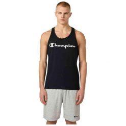 KOSZULKA męska CHAMPION bez rękawów 222282-KK001 sportowa bawełniana L. Czarne t-shirty sportowe męskie CHAMPION, l, z bawełny, bez ramiączek. Za 119.00 zł.