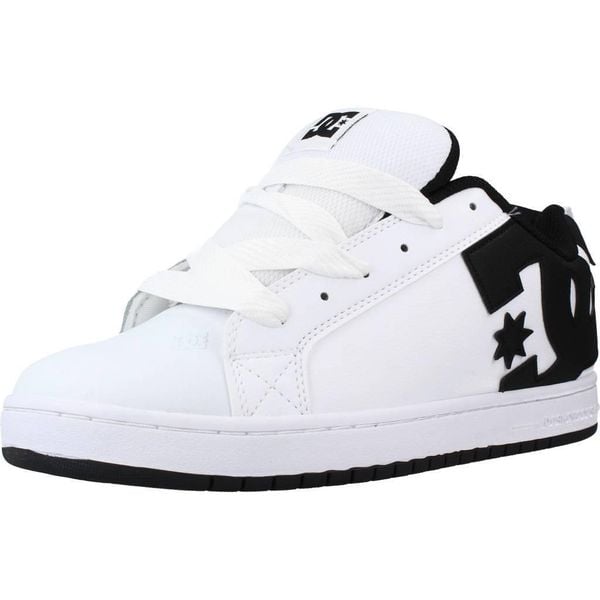 Buty do chodzenia męskie DC Court Graffik Skate. Białe buty trekkingowe męskie DC Shoes, ze skóry, bez zapięcia, trekkingowe. Za 384.71 zł.