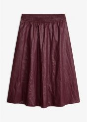 Spódnica na gumce z imitacji skóry. Czarne spódniczki damskie bonprix, bez wzorów, ze skóry, eleganckie. Za 149.99 zł.