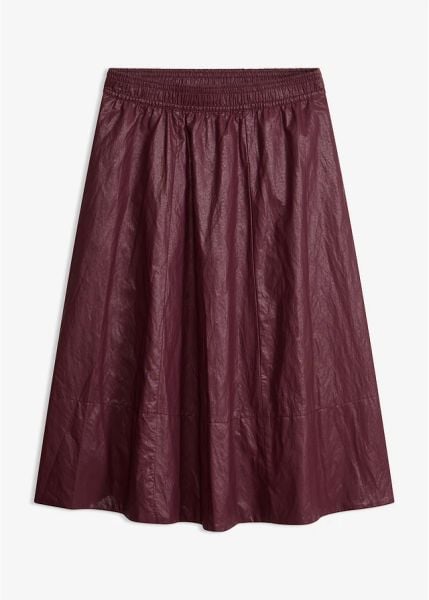 Spódnica na gumce z imitacji skóry. Czarne spódniczki damskie bonprix, bez wzorów, ze skóry, eleganckie. Za 149.99 zł.