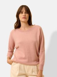 Just Cashmere Kaszmirowy sweter "Rebecca" w kolorze łososiowym rozmiar: XL. Pomarańczowe swetry klasyczne damskie Just Cashmere, xl, z kaszmiru, bez kołnierzyka. Za 414.33 zł.