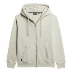 Bluza z kapturem z suwakiem z logo Superdry Essential. Brązowe bluzy sportowe męskie Superdry., bez wzorów, z bawełny, klasyczne, bez kołnierzyka, bez ramiączek. Za 312.65 zł.