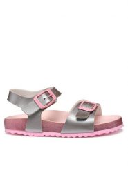 Geox Sandały J Adriel J558MI 000NF C0566 D Srebrny. Szare sandały dziewczęce Geox, ze skóry, bez zapięcia. Za 249.99 zł.