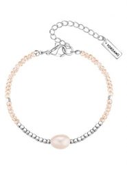 Yokoamii Posrebrzana bransoletka z perłą rozmiar: onesize. Szare bransoletki damskie Yokoamii, metalowe. Za 39.99 zł.