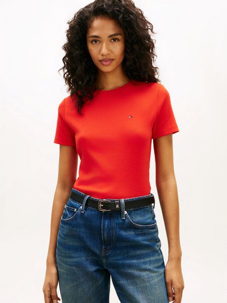 Tommy Hilfiger Koszulka Kobiety Bawełna czerwony, L. Czerwone t-shirty damskie Tommy Hilfiger, l, bez wzorów, z bawełny, bez kołnierzyka. Za 169.95 zł.