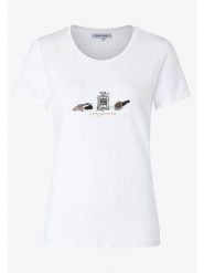 More & More Koszulka w kolorze białym rozmiar: 42. Białe bluzki damskie MORE & MORE, bez wzorów, z bawełny, bez kołnierzyka, bez ramiączek. Za 100.28 zł.