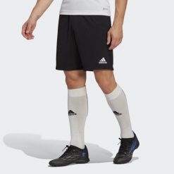 Entrada 22 Training Shorts. Czarne szorty męskie Adidas, bez wzorów, z materiału, sportowe. Za 74.15 zł.