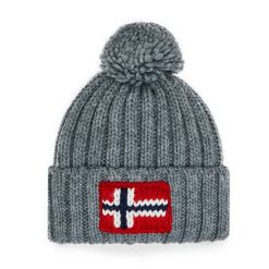 Czapka Napapijri. Szare czapki męskie Napapijri, na zimę, bez wzorów. Za 219.99 zł.