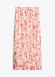 Spódnica plisowana z szyfonu z efektem marszczenia. Czerwone spódniczki damskie bonprix, bez wzorów, z szyfonu, eleganckie. Za 149.99 zł.