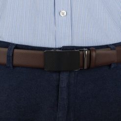 Pasek męski skórzany 3,5 cm klamra automatyczna Beltimore brązowy 53-543 : Kolory - brązowy, beżowy, Rozmiar pasków - r.105-120 cm. Brązowe paski męskie bez wzorów, ze skóry, wizytowe. Za 64.99 zł.