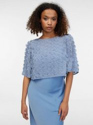 Orsay Bluzka w kolorze błękitnym rozmiar: 34. Niebieskie bluzki damskie ORSAY, bez wzorów, bez kołnierzyka, bez ramiączek. Za 65.99 zł.