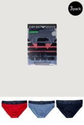 Slipy Mężczyzna EMPORIO ARMANI CONNECTED. Niebieskie slipki męskie EMPORIO ARMANI CONNECTED, bez wzorów, z bawełny. Za 136.90 zł.