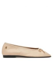 Tommy Hilfiger Baleriny Soft Leather Ballerina Bow FW0FW08355 Różowy. Czerwone baleriny damskie Tommy Hilfiger, bez wzorów, ze skóry, bez obcasa. Za 259.99 zł.