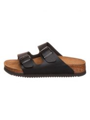 Birkenstock Klapki "Arizona" w kolorze czarnym rozmiar: 36. Czarne klapki damskie Birkenstock, bez wzorów, bez obcasa. Za 268.55 zł.