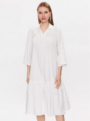 Moss Copenhagen Sukienka koszulowa Danaya 17266 Biały Regular Fit. Białe sukienki damskie MOSS COPENHAGEN, xs, bez wzorów, z bawełny, bez kołnierzyka, bez ramiączek, koszulowe. Za 179.99 zł.