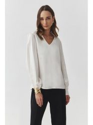 TATUUM Bluzka w kolorze kremowym rozmiar: 46. Brązowe bluzki damskie Tatuum, bez wzorów, z wiskozy, bez kołnierzyka, bez ramiączek. Za 109.00 zł.