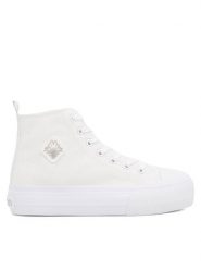 Kappa Trampki VISKA OC 243208OC-1010 Biały. Białe trampki i tenisówki damskie Kappa, bez wzorów, z materiału. Za 129.99 zł.