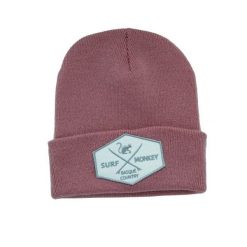 Czapka beanie – haftowane logo / organiczna / rozmiar uniwersalny (różowa). Czerwone czapki męskie SURF MONKEY, z aplikacjami, z bawełny. Za 139.95 zł.