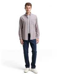 Tom Tailor Koszula - Regular fit - w kolorze beżowym rozmiar: XL. Brązowe koszule męskie Tom Tailor, xl, bez wzorów, z bawełny, bez kołnierzyka, bez ramiączek. Za 79.03 zł.