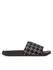 DKNY Klapki Zella K2533210 Czarny. Czarne klapki damskie DKNY, bez wzorów, z materiału, bez obcasa. Za 189.99 zł.
